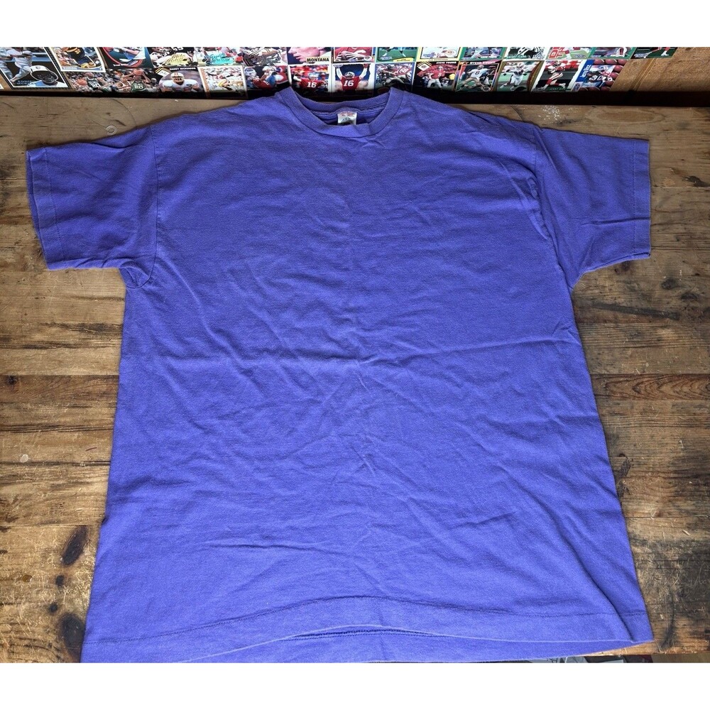 Vintage 90s Fruit Of The Loom Blank T-Shirt Ladies XL Single Stitch Purple USA